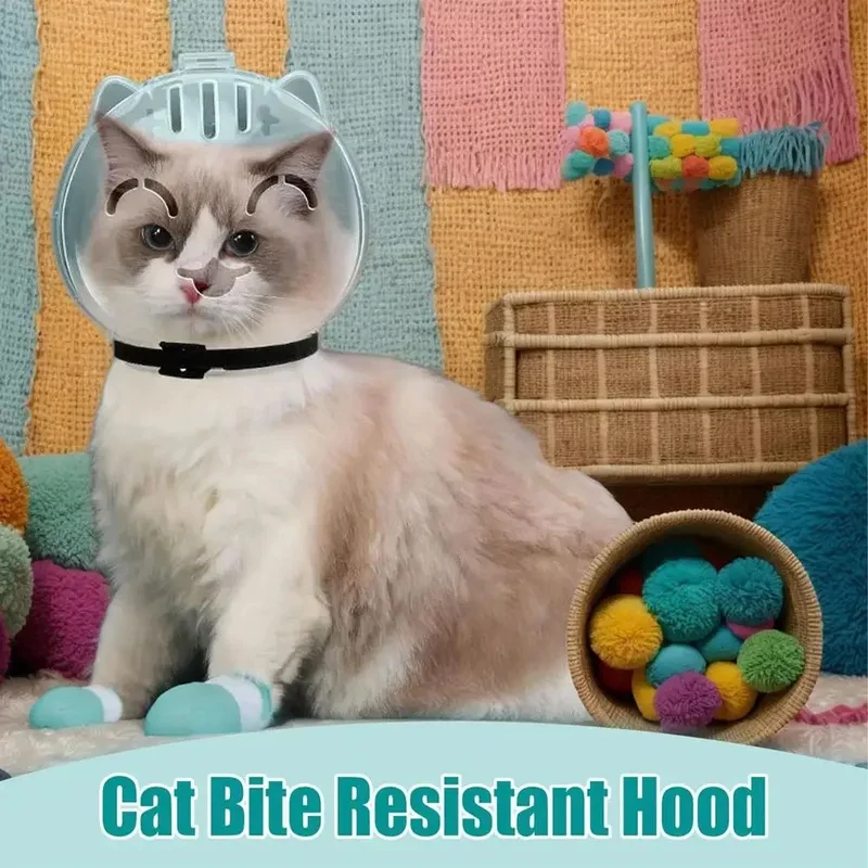 Gorro transpirable antillamidas para gatos con cubre-patas de silicona - imagen 2