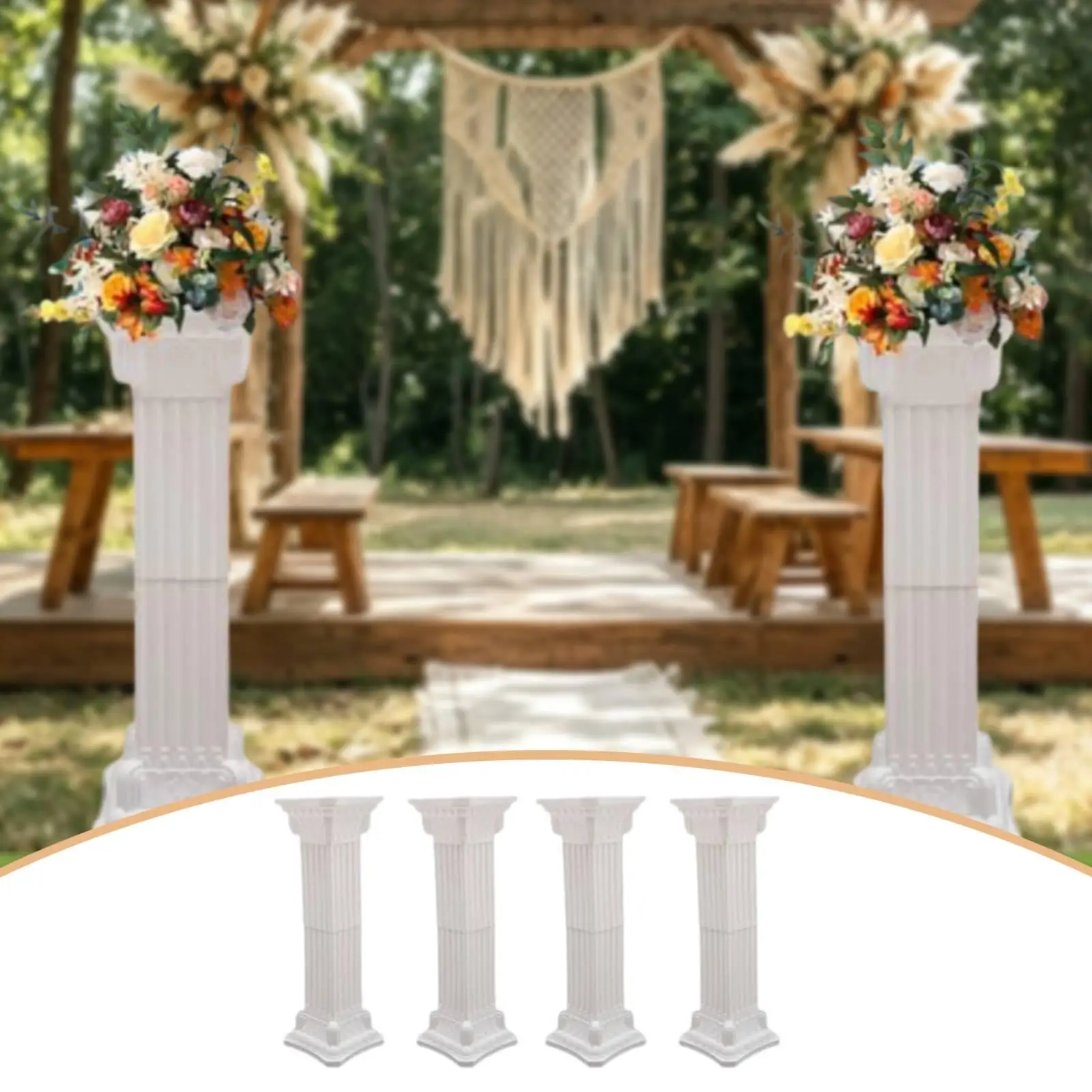Columnas decoradas con globos para fiesta de celebración