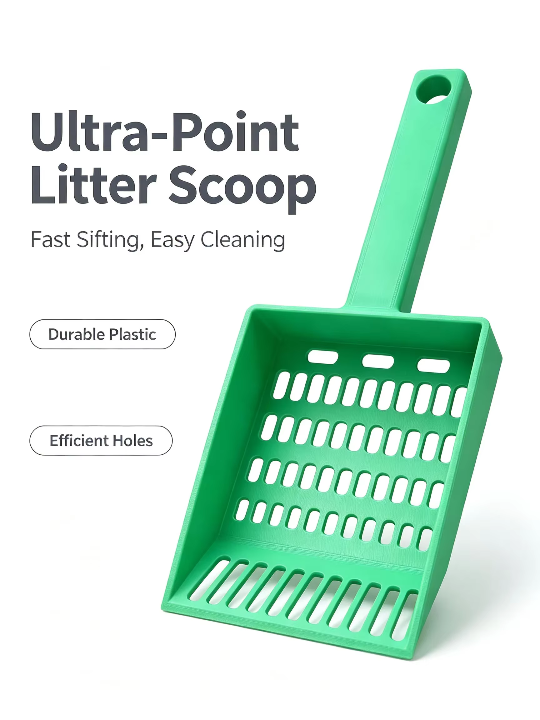 Pala para arena de gato de plástico grande y engrosada, duradera, herramienta de limpieza para excrementos de gato, ideal para arena de tofu y desechos de gatitos