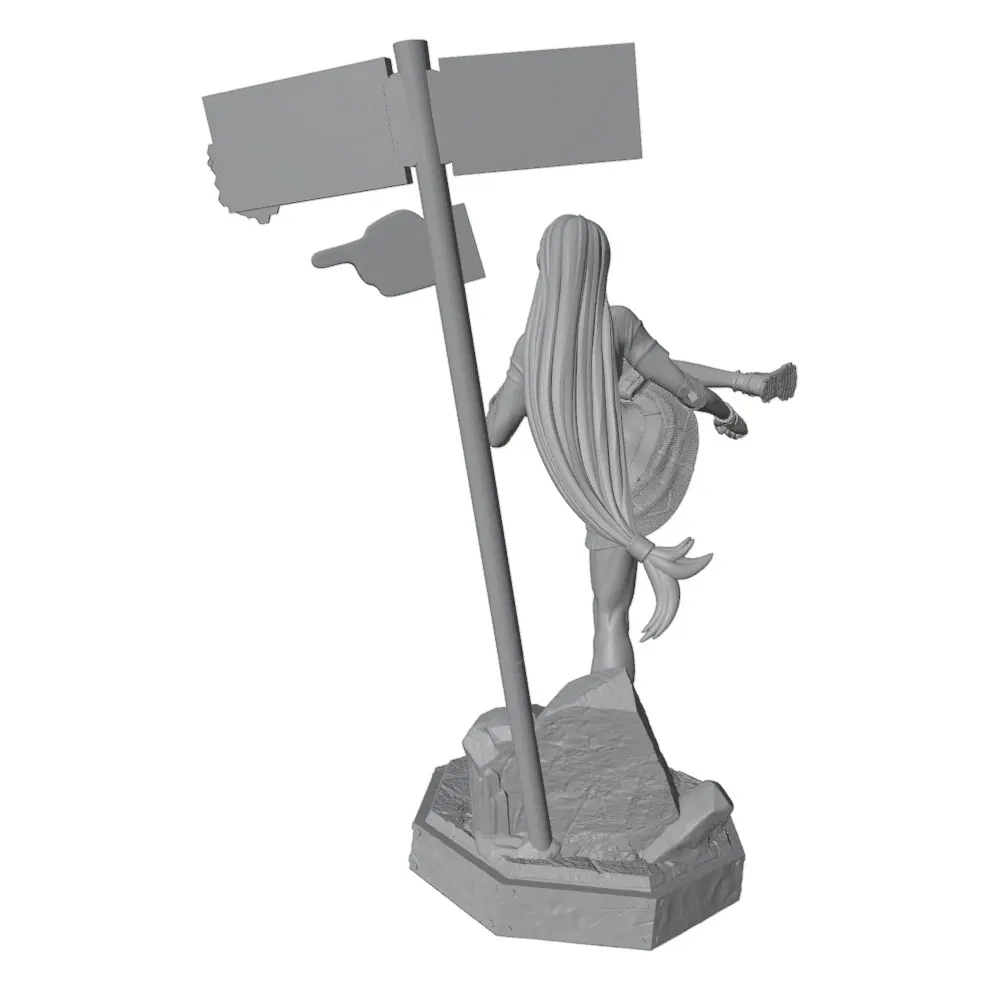 Figura Resina 1/24 Girl DIY Sin Pintar – Miniatura GK 75mm Impresa 3D Gris - imagen 4