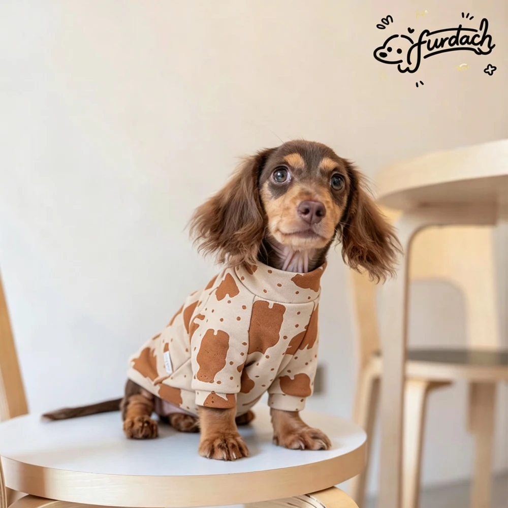 Sudadera de algodón suave manga larga para perros salchicha