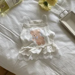 Vestido de Verano para Perros Pequeños – Falda de Encaje Blanco