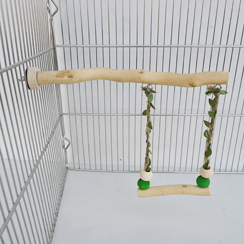 Juego de madera para jaula de aves (mediano)