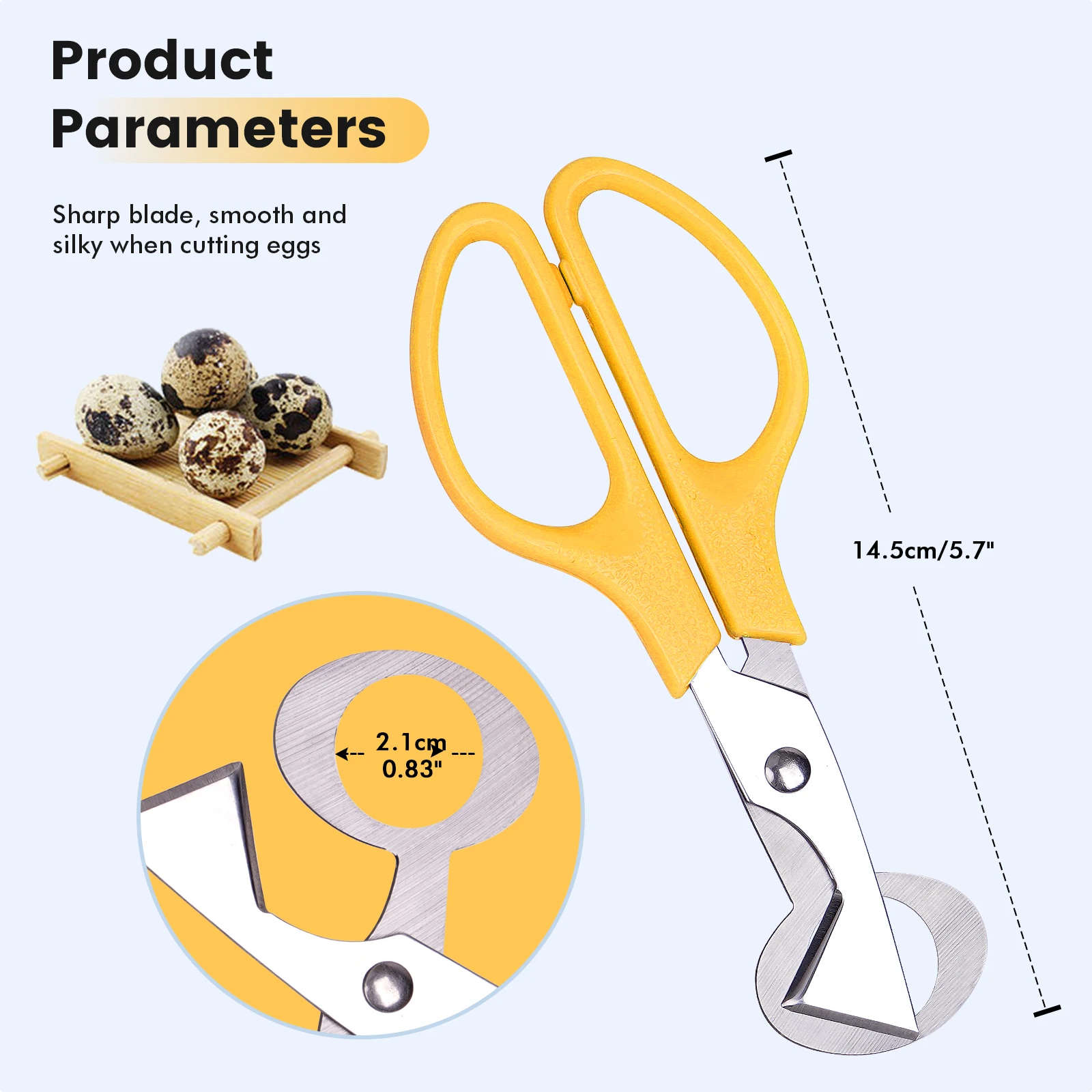 Tijeras para cáscaras de huevos de codorniz de acero inoxidable - imagen 2