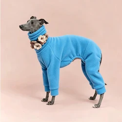 Abrigo polar con cuello alto para galgos y perros pequeños – Sudadera azul cálida