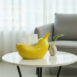 Caja pañuelos plátano decorativa para salón y baño