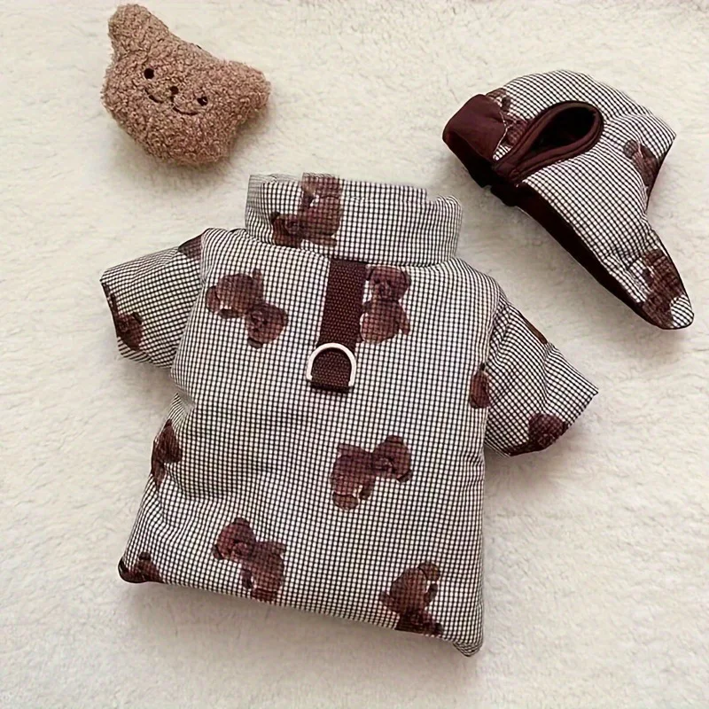 Estampado de dibujos animados en chaqueta para mascotas