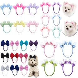 Lazos para pelo de perro hechos a mano, ajustables para cachorro