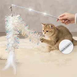 Juguete interactivo para gatos – Varita de plumas con sonido