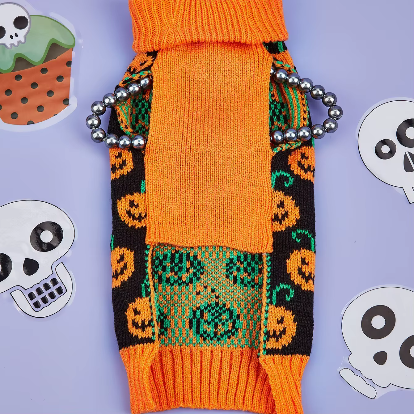 Suéter Halloween mascota con cuello alto