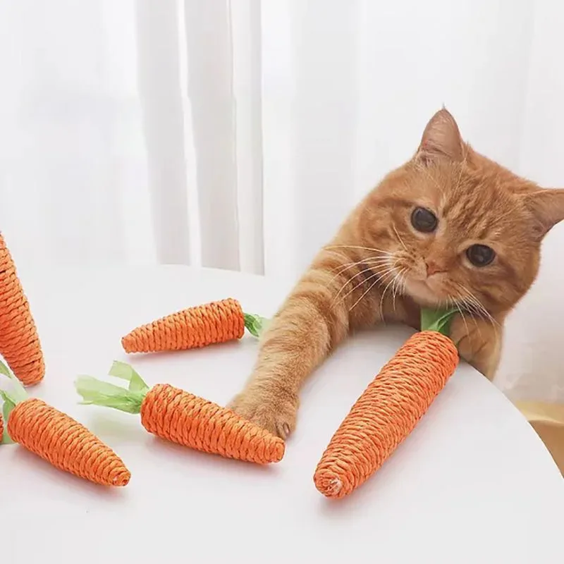 Juguetes para gatos con zanahoria sonora y palo mordedor rascador - imagen 3