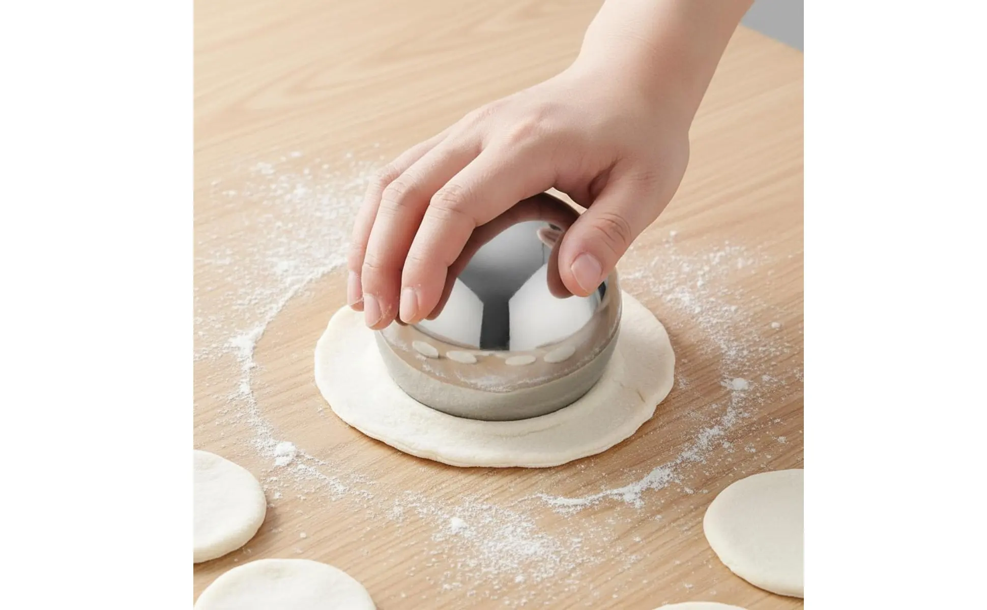 Prensa para empanadillas esférica de acero inoxidable
