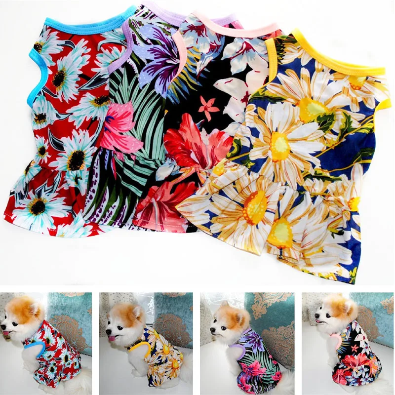 Vestido floral ABQP en perro pequeño