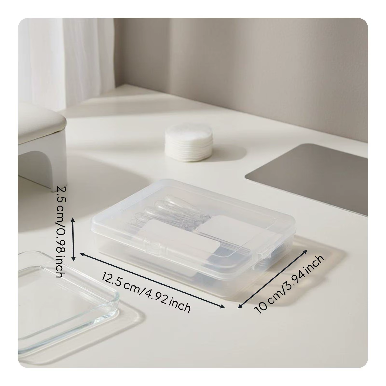 Caja organizadora transparente con tapa para tarjetas y joyas - imagen 2