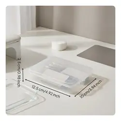 Organizador transparente de tarjetas con tapa – Caja para escritorio y viajes