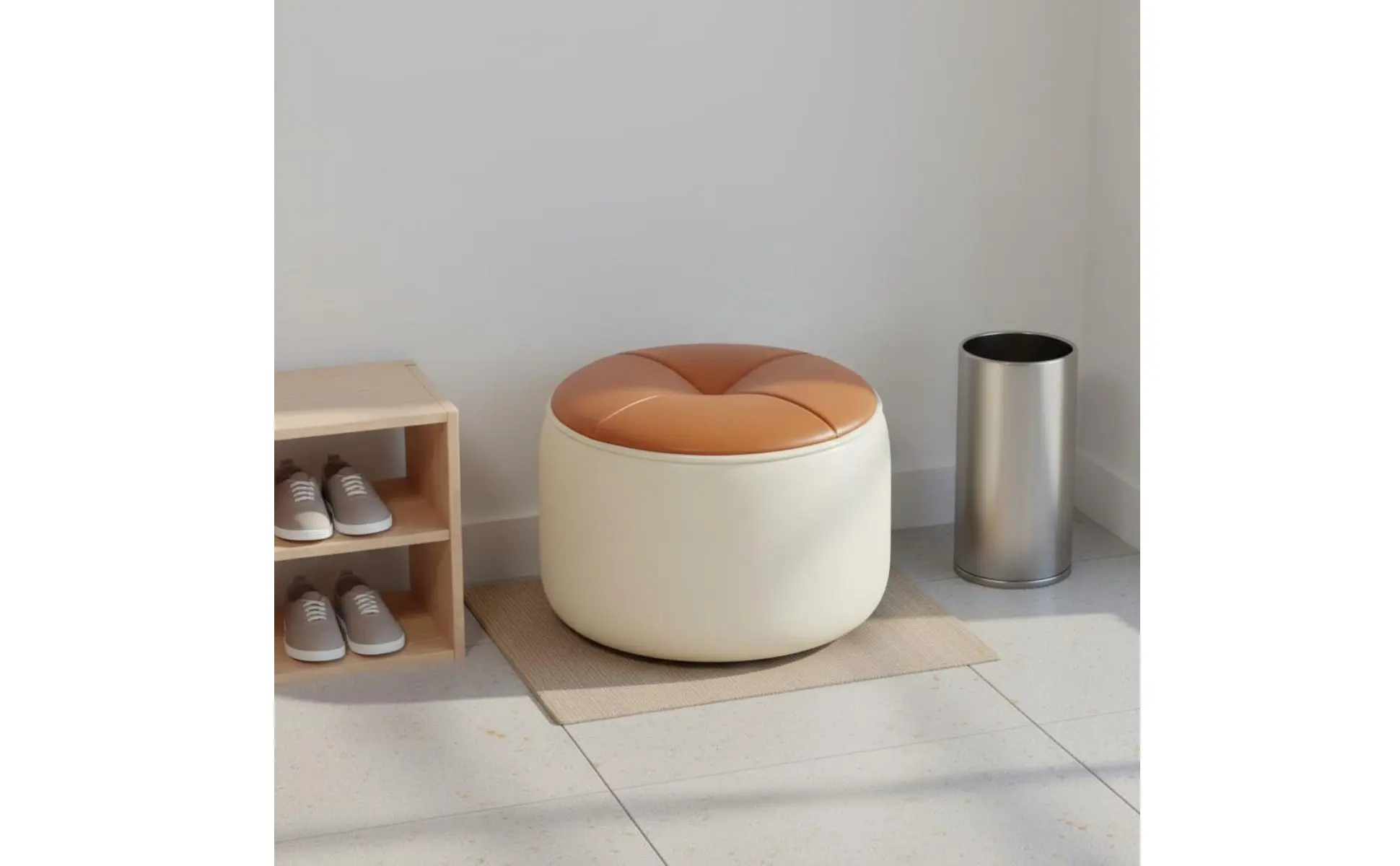 Uso del taburete como reposapiés en salón