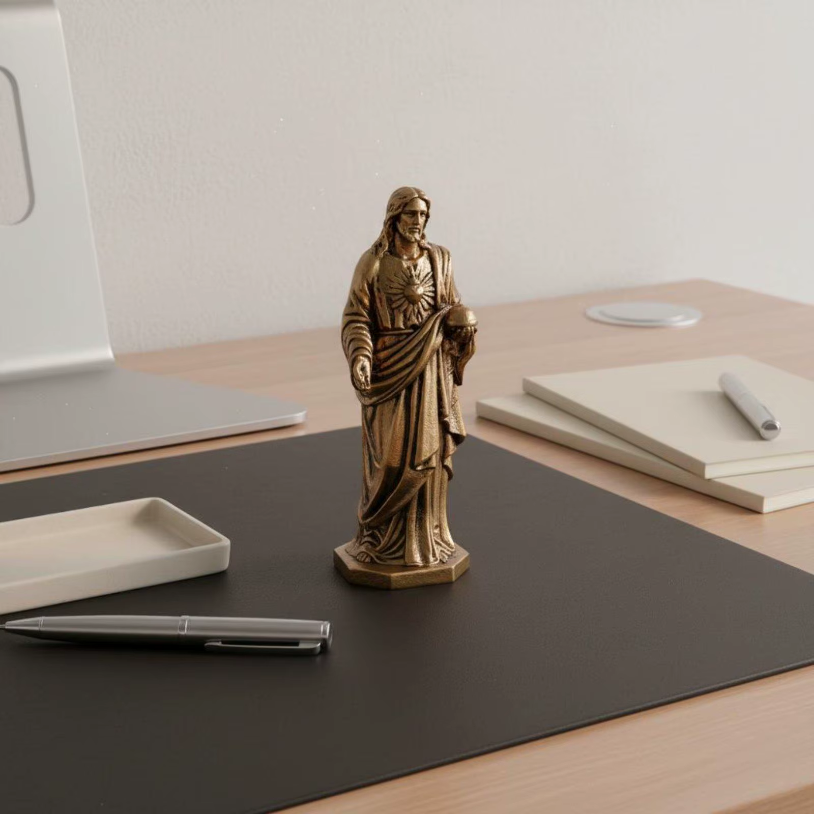 Estatuilla de latón del Sagrado Corazón de Jesús – Rincón de oración - imagen 4
