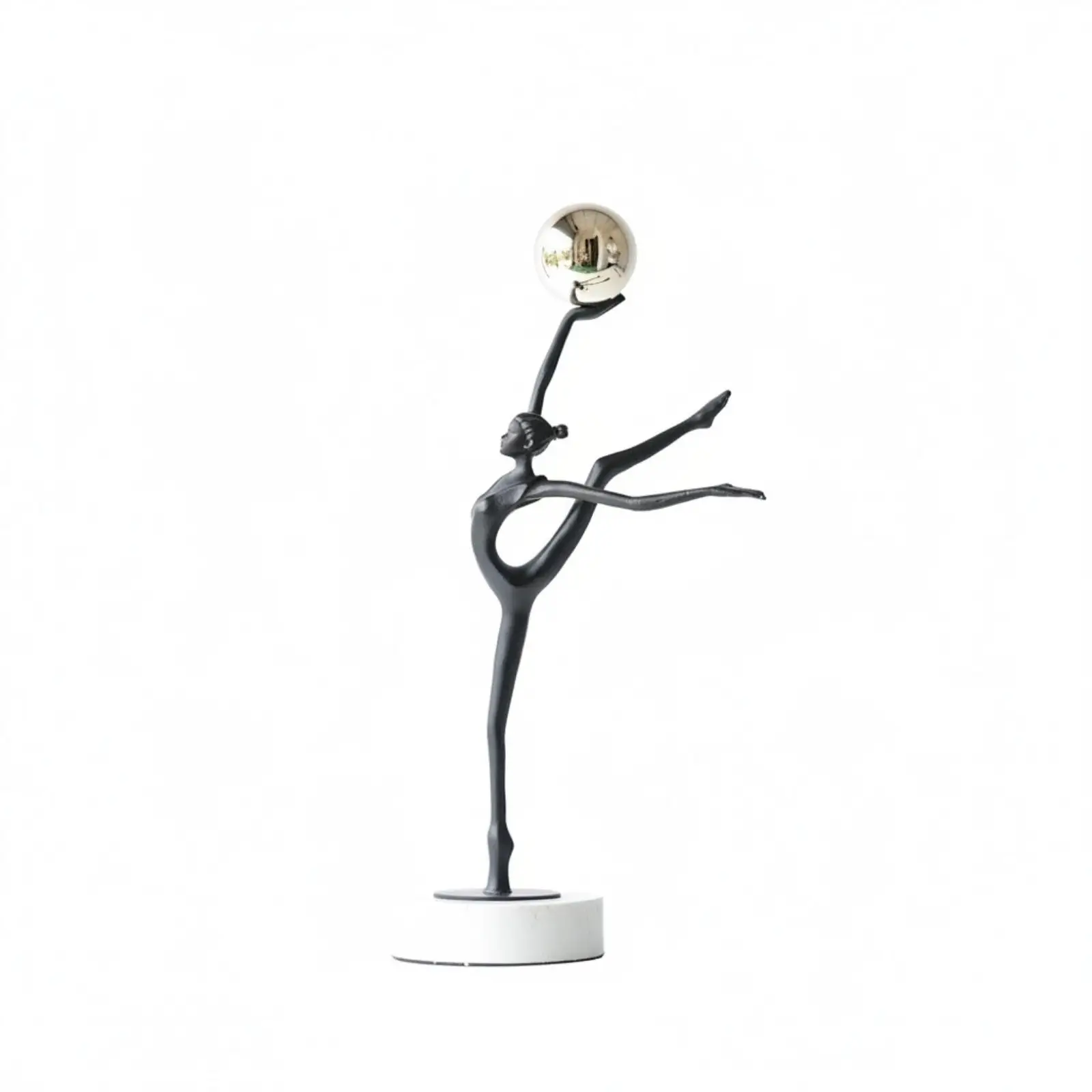 Estatua decorativa femenina en aleación negra mate – Figura contemporánea para el hogar - imagen 4