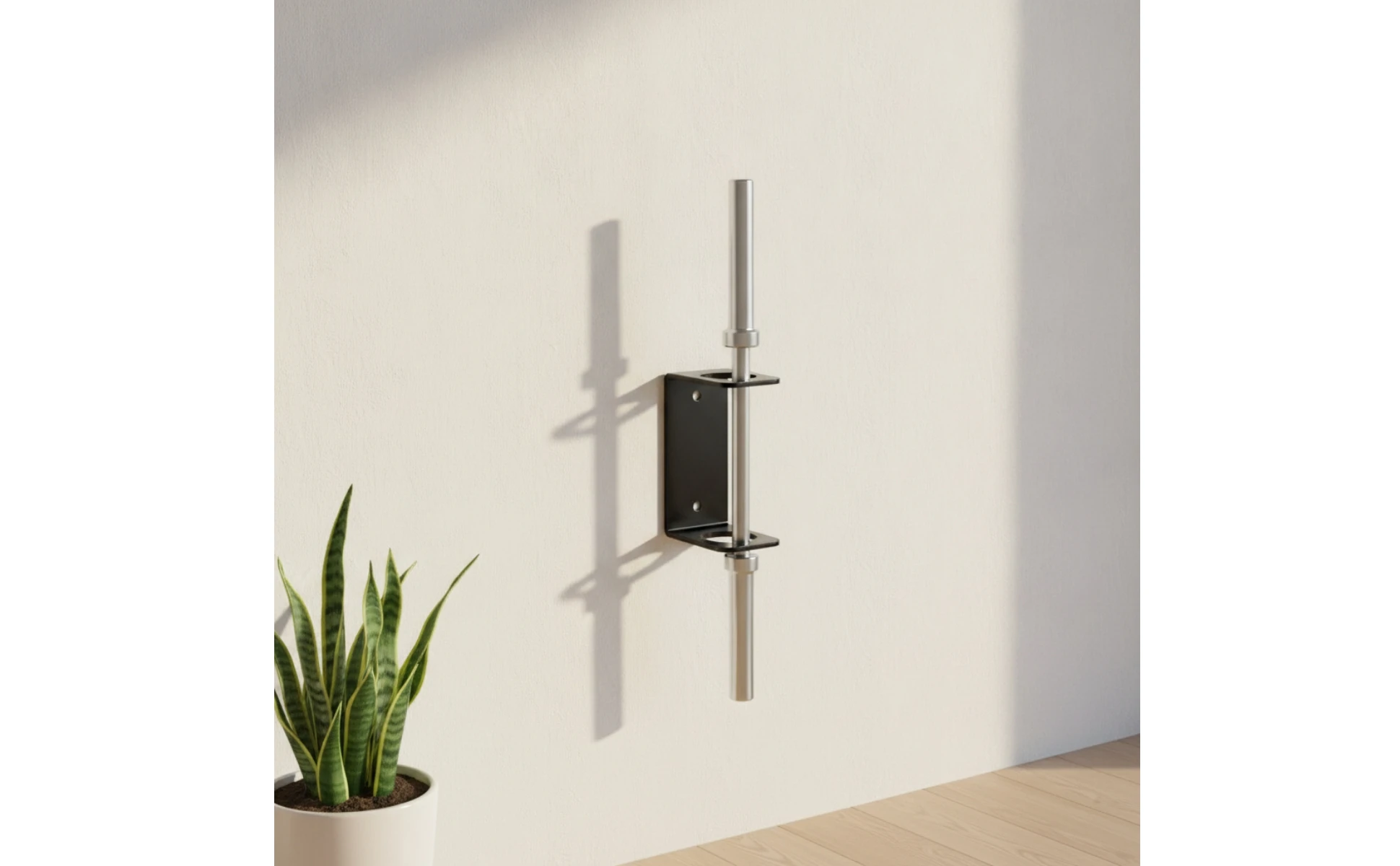 Instalación en pared del soporte para barra