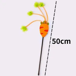 Juguete para gatos con varita interactiva de plumas y borlas campana