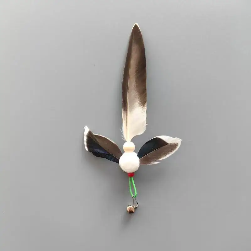 Varita con plumas de insectos, juguete para gatos - imagen 2