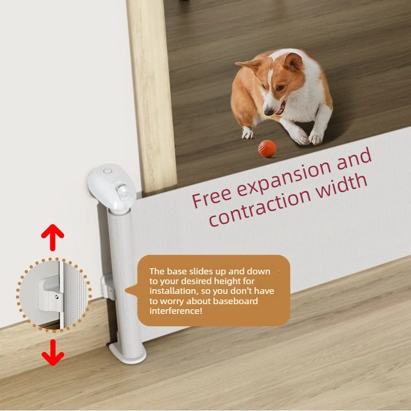Barrera retráctil seguridad para gatos y perros – Puerta interior con cerradura - imagen 3