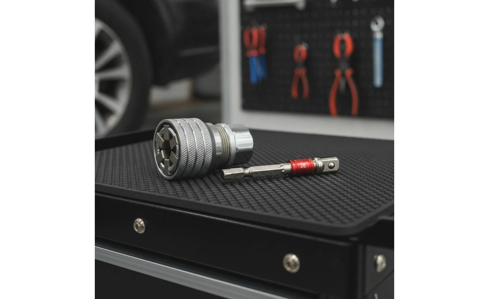 Adaptador de enchufe de cambio rápido en uso