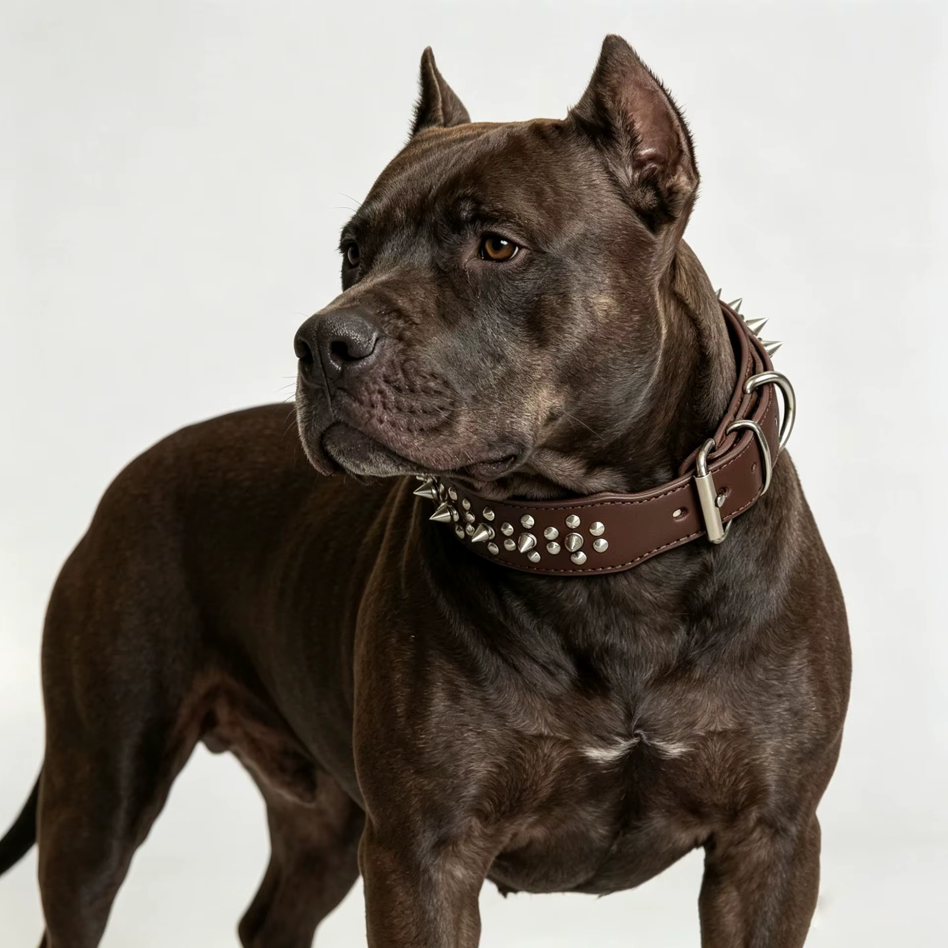 Collar de cuero anti-mordida para Pitbull y Bulldog - imagen 5