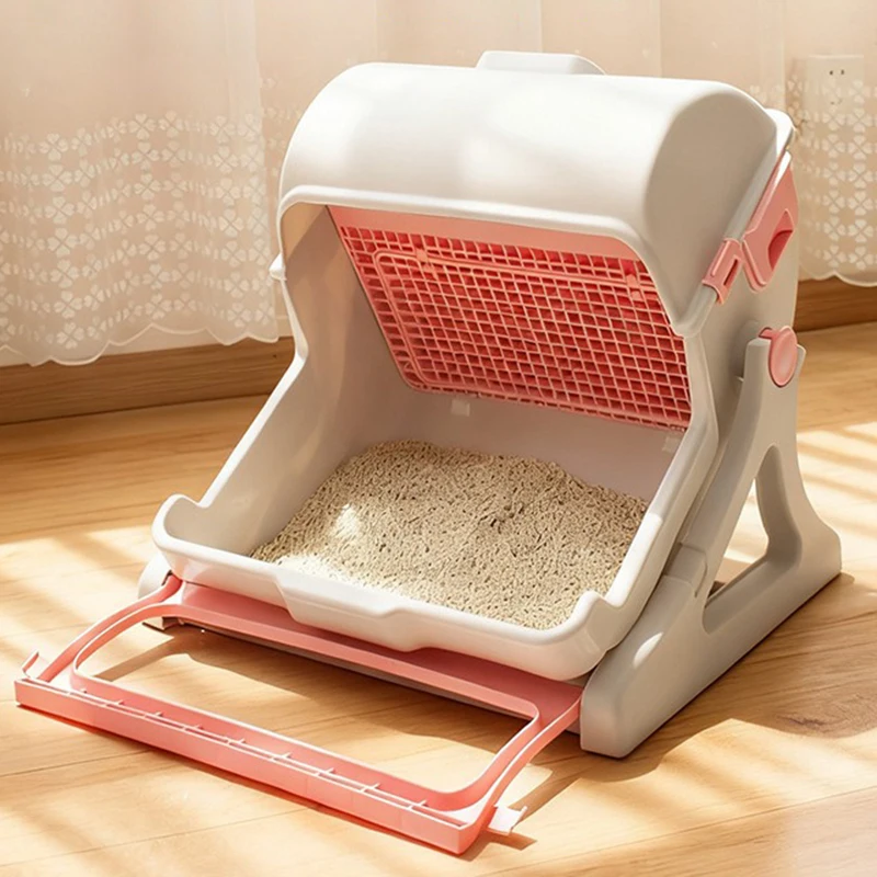 Caja de arena semiautomática grande con recolector oculto para gatos - imagen 3
