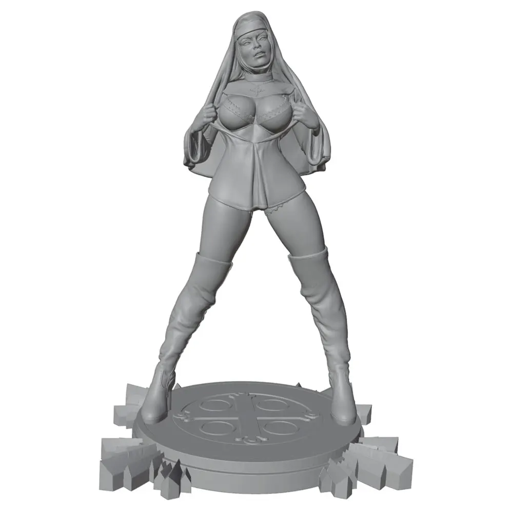 Detalle de figura de resina sin pintar para personalización