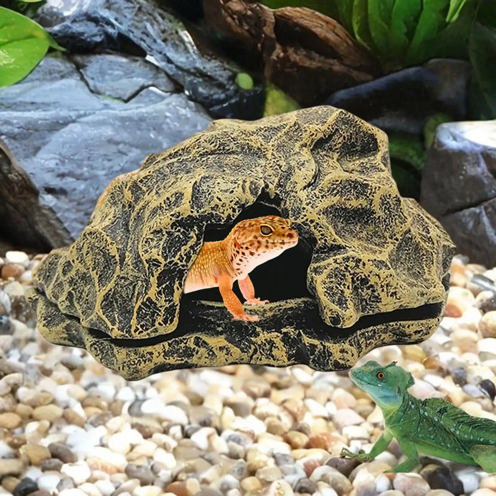 Escondite rocoso de resina para acuario
