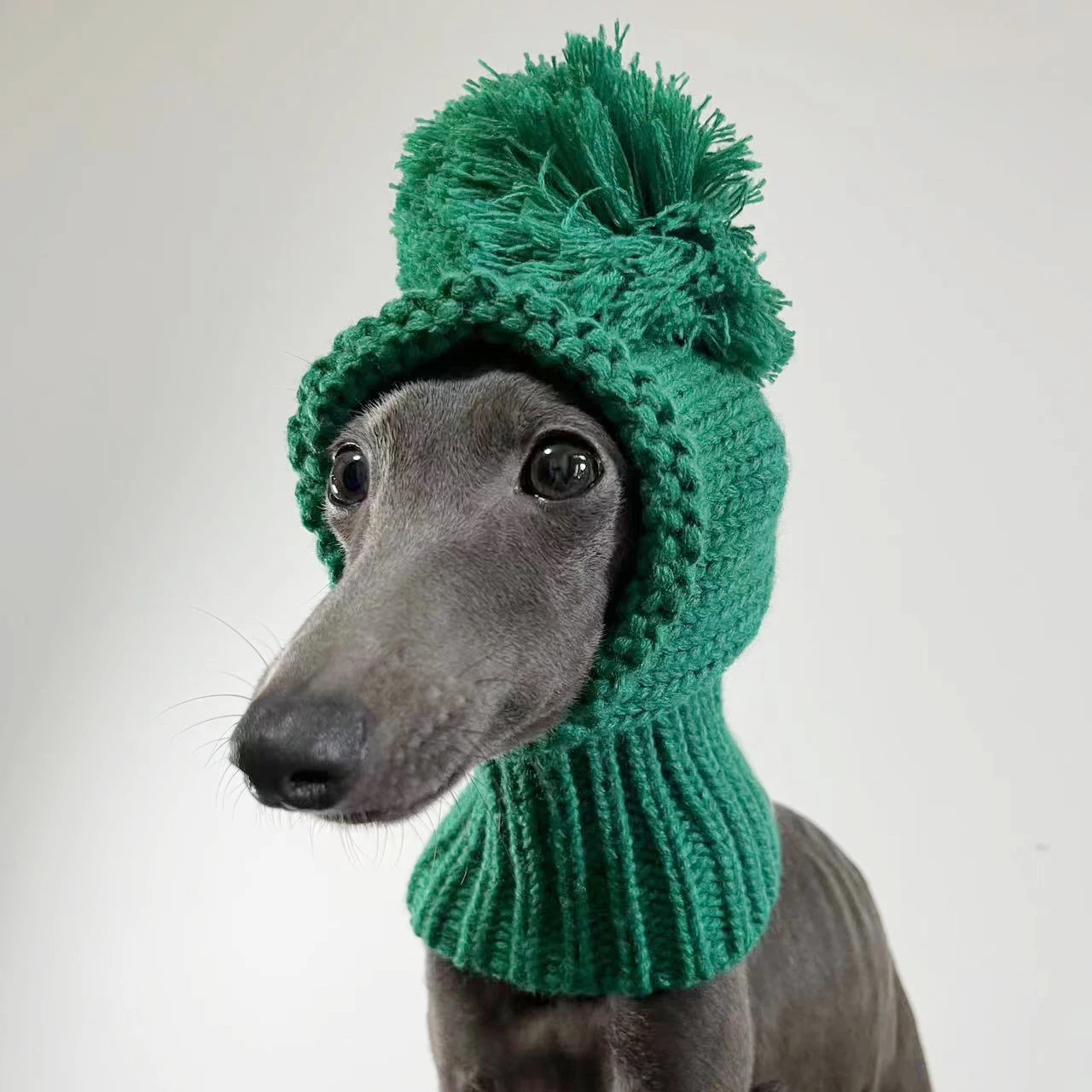 Close-up of hat texture and pompom