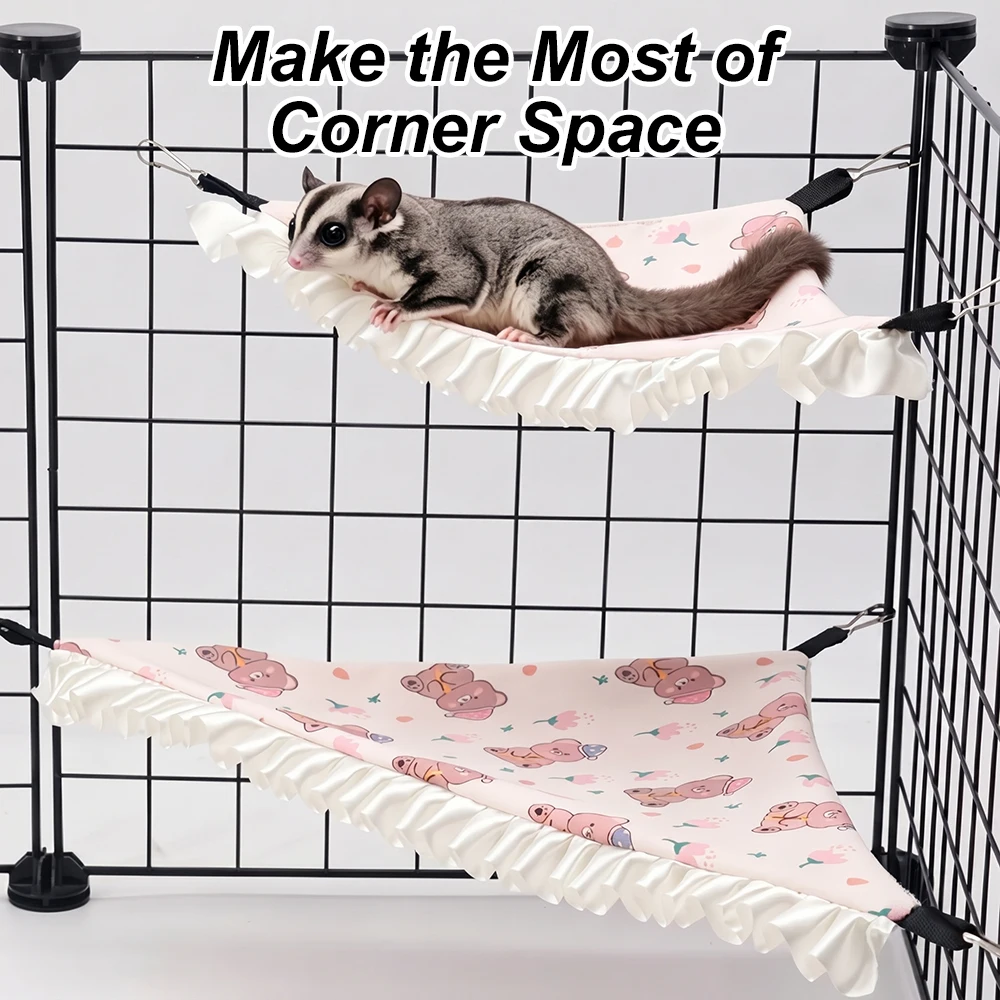 Hamaca colgante de dibujos para hámster y roedores, cama doble - imagen 5