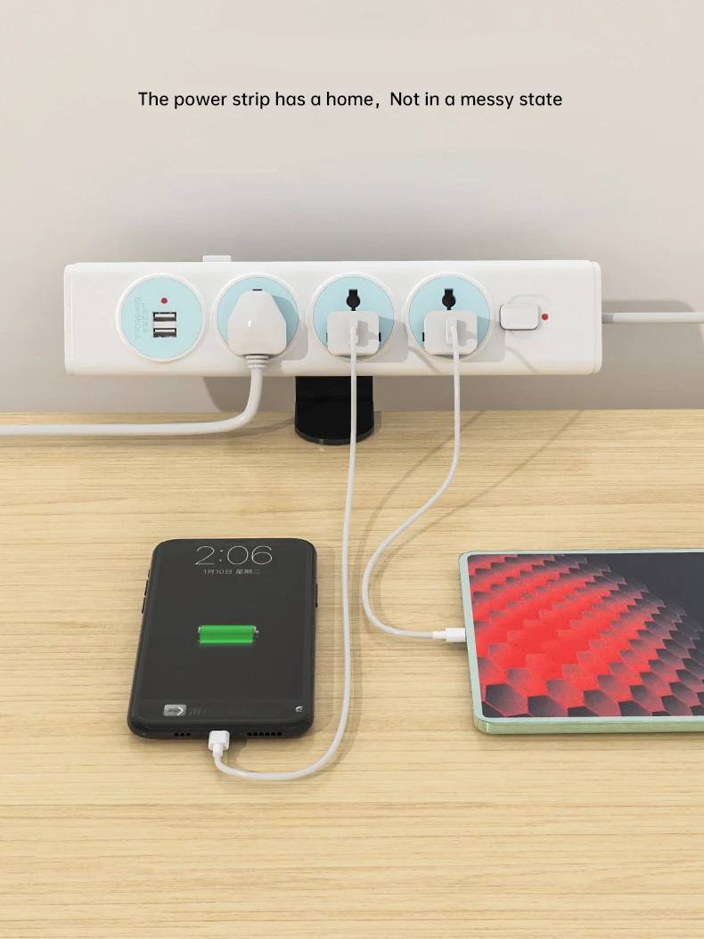 Organización de cables bajo el escritorio