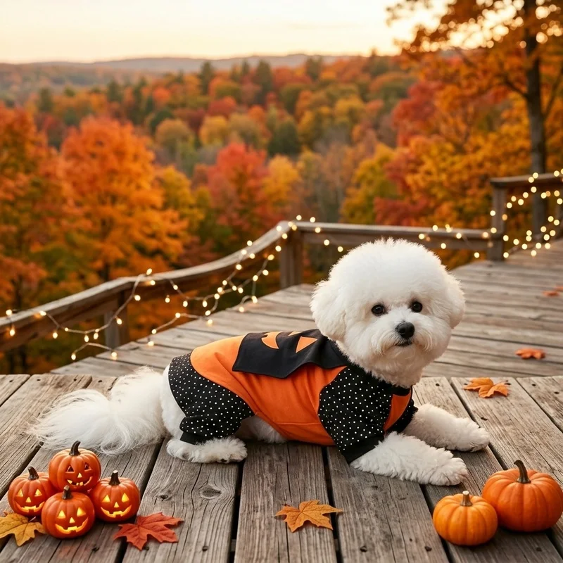 Pijama de Halloween para perro y gato, mono suave con diseño de calabaza - imagen 5