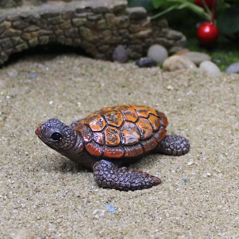 Figura mini de tortuga marina de resina para acuario y decoración - imagen 4