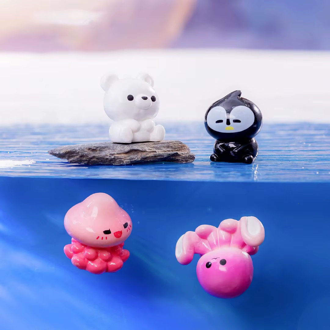 Figuras decorativas de resina para acuario: foca y pingüino - imagen 2