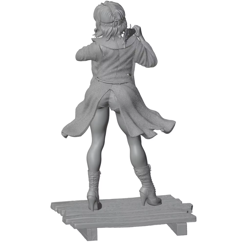 Figura resina GK 1/24 chica sexy 75mm sin pintar – Modelo DIY gris - imagen 5