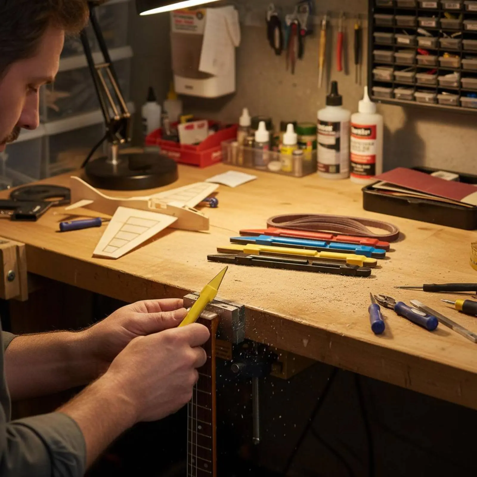Kit de lijado para guitarra, óxido de aluminio, agarre ergonómico - imagen 5