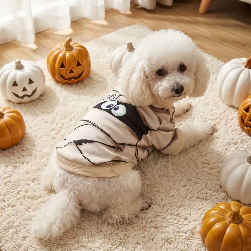 Sudadera Halloween momia para perros y gatos – Disfraz festivo con vendaje