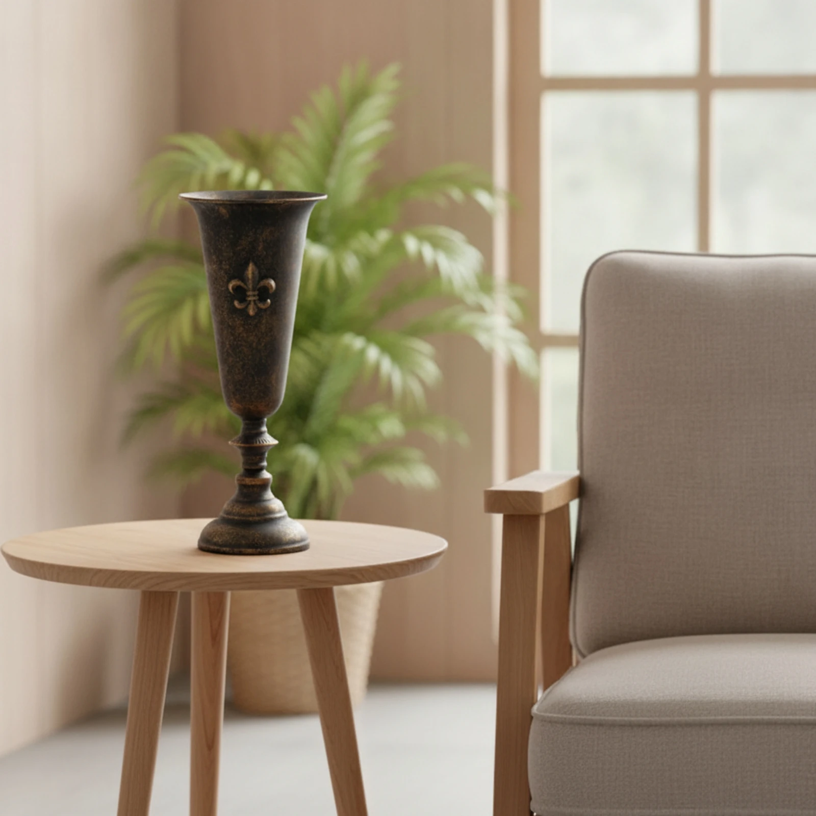 Macetero rústico con pedestal decorativo para mesa - imagen 3