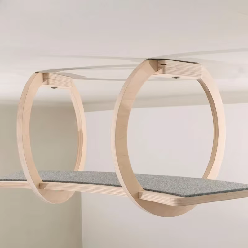 Pasarela de madera para gatos de pared, escalada y descanso - imagen 5