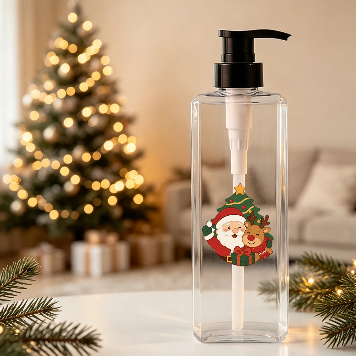 Dispensador de Jabón para Baño con Bomba de Presión – Botella Recargable Transparente - imagen 4
