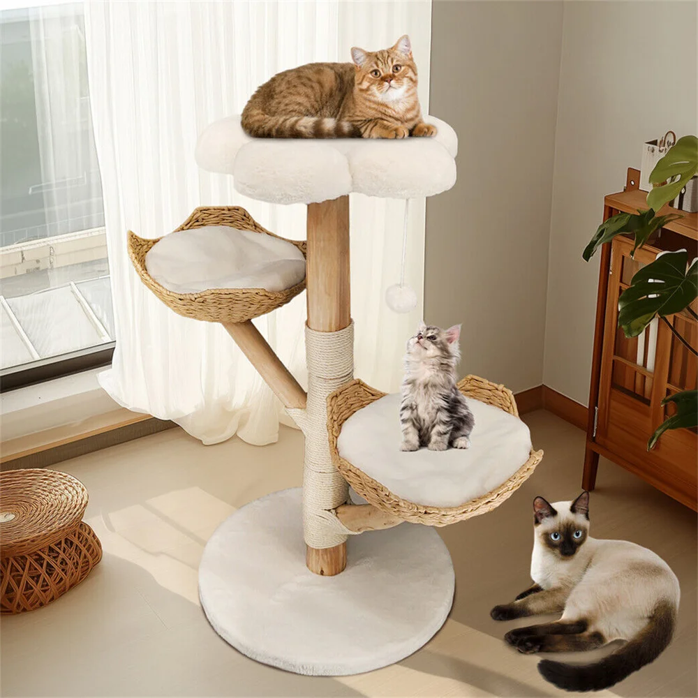 Árbol rascador de madera sauce con torre multinivel sisal - imagen 5