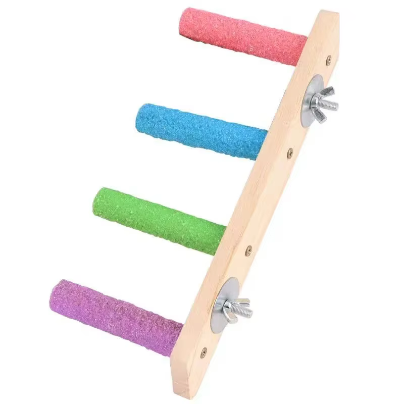 Escalera multijuguete para loros y aves pequeñas – Columpio y peldaños interactivos - imagen 2