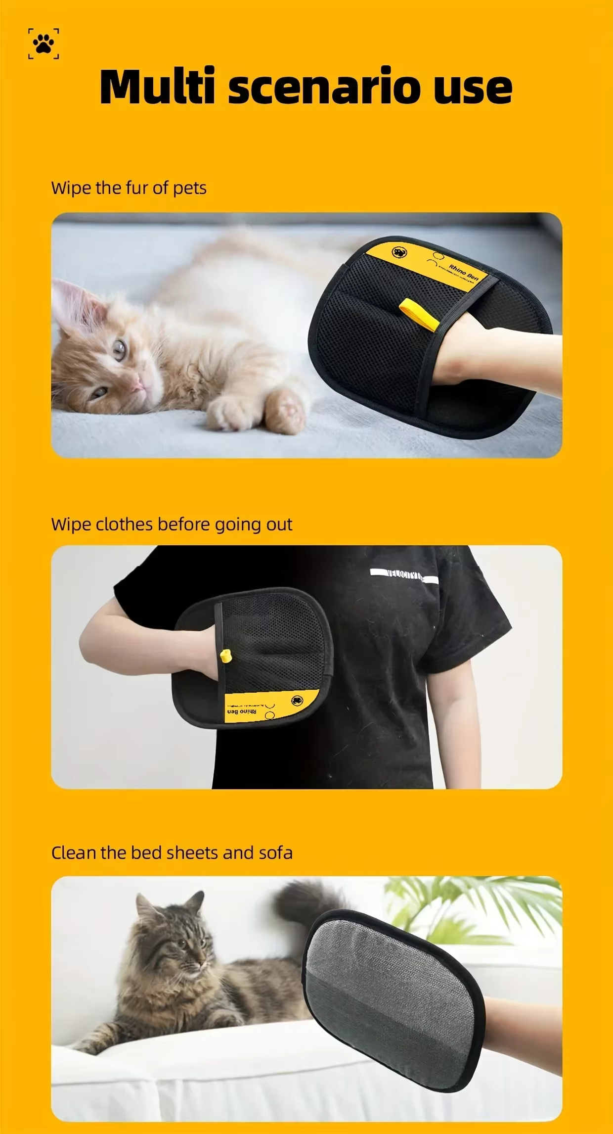 Conjunto de guantes antidesprendimiento para mascotas