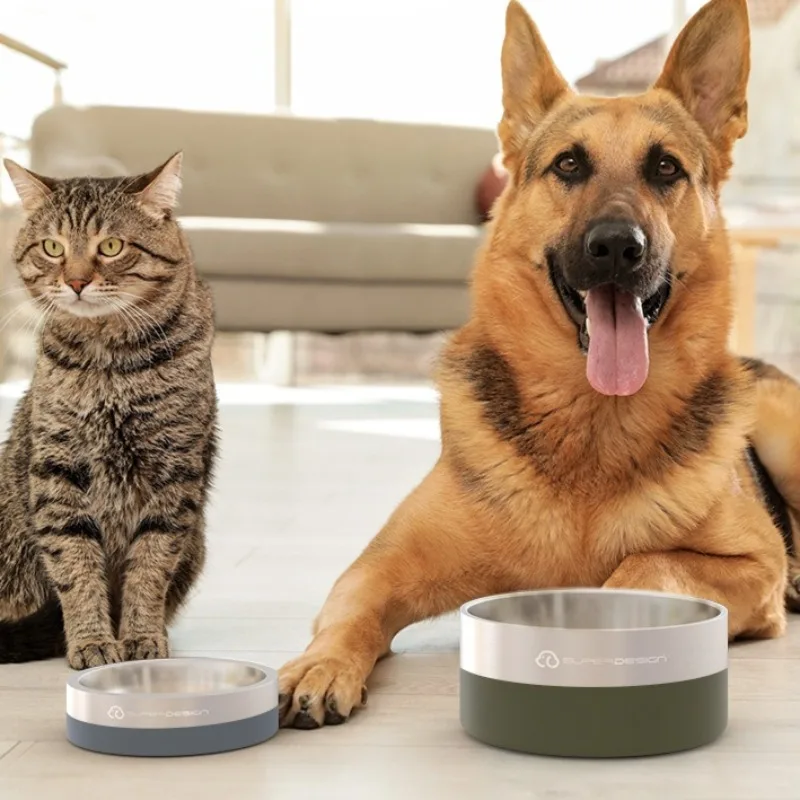 Comedero de acero inoxidable para gatos y perros, antideslizante - imagen 3
