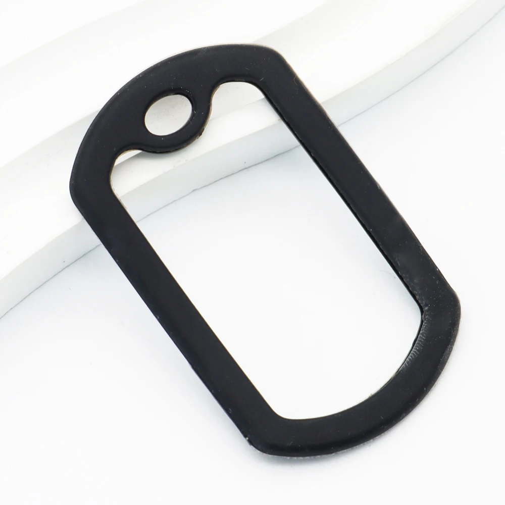 Etiqueta rectangular de cuero de goma para mascotas