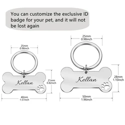 Placa de identificación con nombre para perros y gatos, anti-pérdida