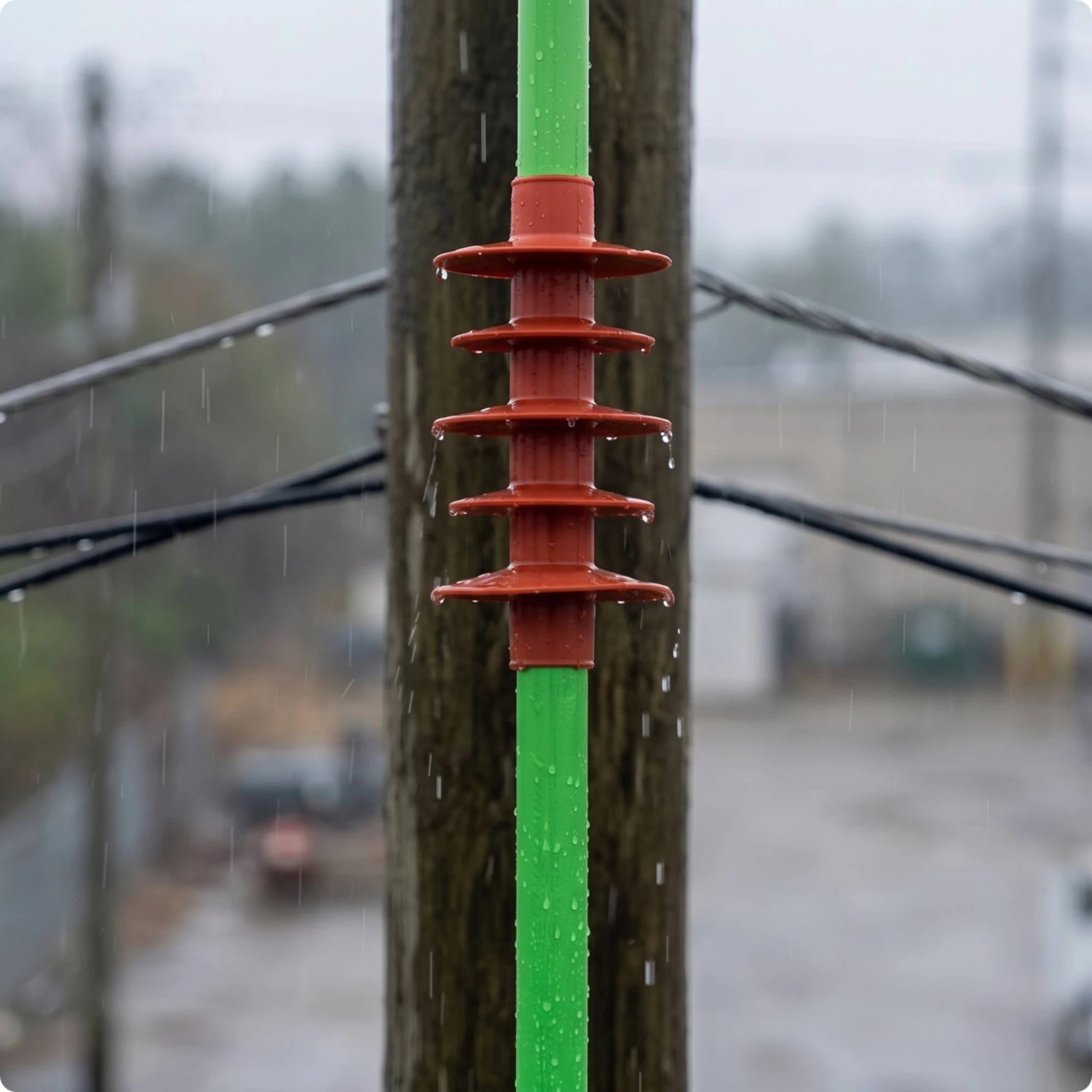 Funda Aislante para Poste Exterior – Impermeable con Faldones Múltiples para Linieros